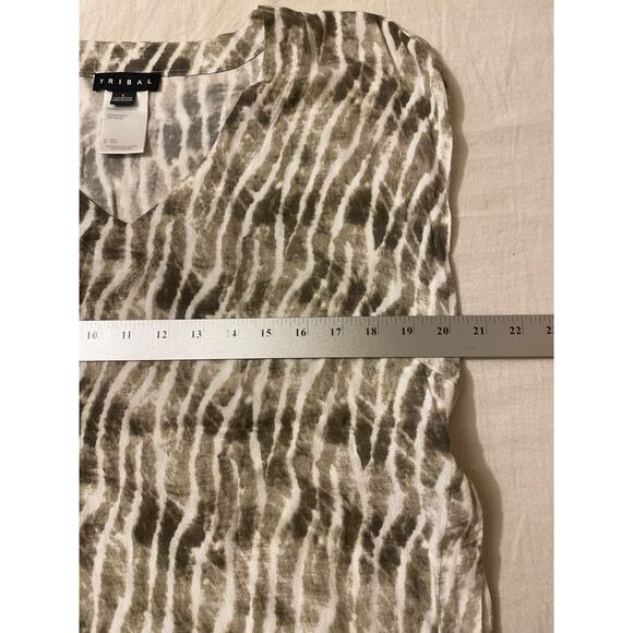 Tribal Women's Size Large Short Sleeve‎ Blouse Print Casual - Picture 5 of 6